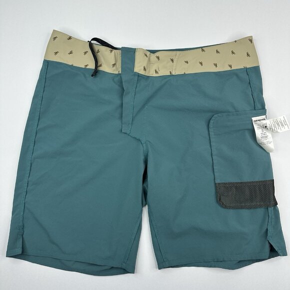 Patagonia Men's Teal Resortwear Swim Trunk Boardshort W35.25/L9 - Picture 5 of 16